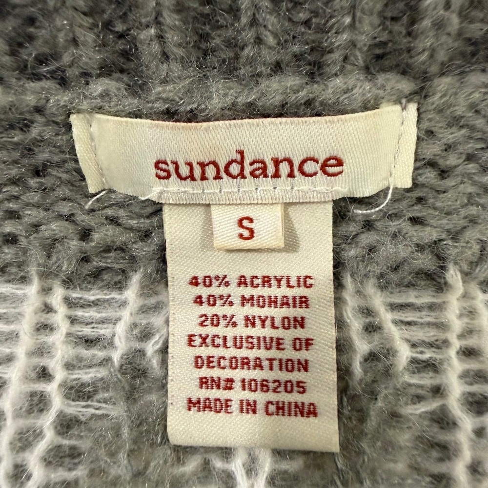 Sundance Galway Bay Cardigan Womens Small Green Mohair Beaded Fair Isle Exc - Picture 7 of 8